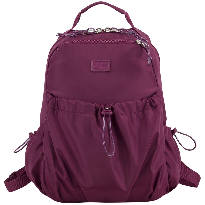 BODHI Rouchette Drawstring Backpack Daypack Bag, Burgundy