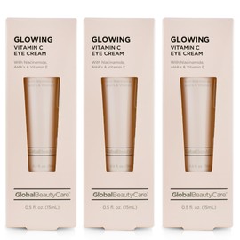 Global Beauty Care Vitamin C Eye Cream – Niacinamide, AHA & Vitamin E, 3-Pack (3x 0.5 fl oz)
