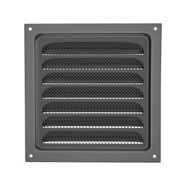 2 Packs - 6" x 6" Inch - Black -Stainless Steel Metal Vent Cover - Square Soffit Air Vent Louver - Grille Cover - Built-in Insect Screen - HVAC Vents for Bathroom, Home Office (6" x 6" -Black)