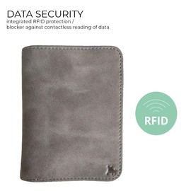 BULLAZO Fino Urban Slim Leather Wallet with RFID Protection, Black, Brown, Grey, gray, Modern