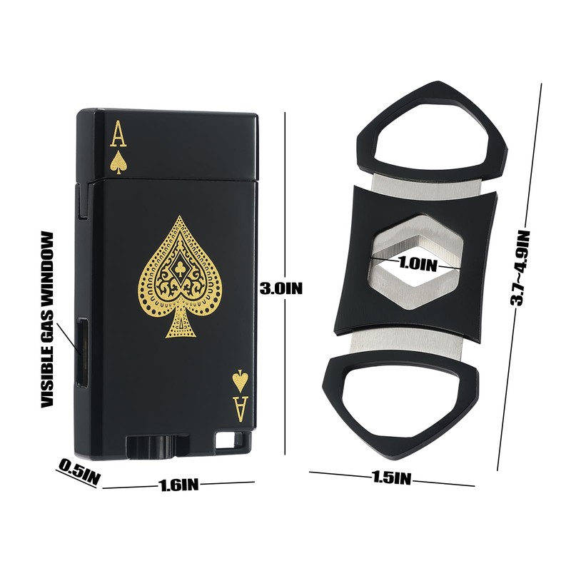 Haillai Torch Lighter and Cutter Set, Adjustable Double Jet Flame