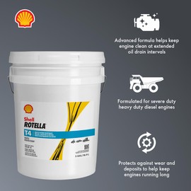 Shell Rotella T4 Triple Protection 15W-40 Diesel Engine Oil, 5 Gallon