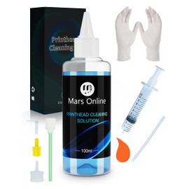 Mars Online Printhead Cleaning Kit Inkjet Printer Head Cleaner Compatible for HP/Epson/Brother/Canon 8600 8610 8035 8710 6700 6900 / Epson 1430 2720 et-2720 et-2750, 100ML, Kit 2