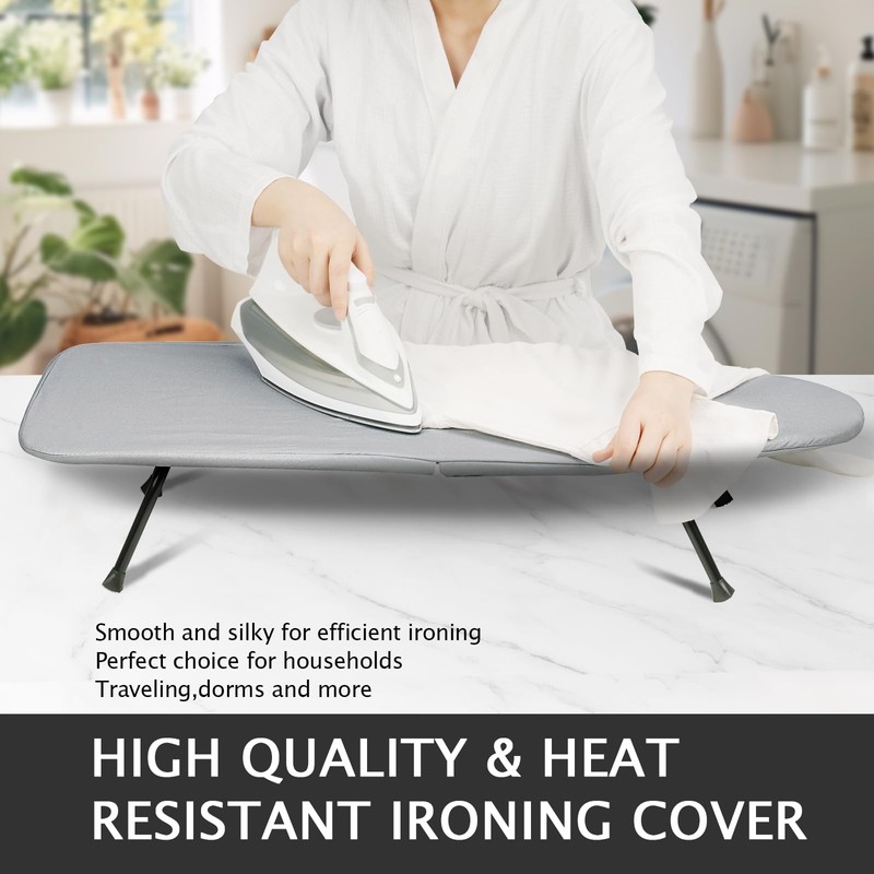 SheeChung Small Ironing Board 12"X32",Mini Ironing Board with Removable Cover
