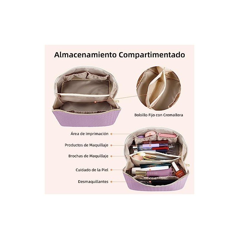 Bolsa de Cosméticos de Viaje de Gran Capacidad para Mujer,