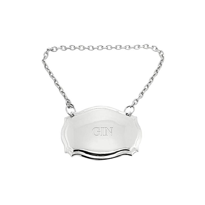 Giftshop UK Gin Engraved Silver Decanter Label