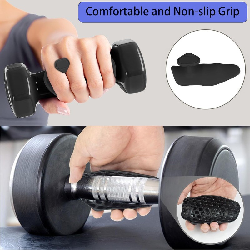 Anti-Slip Workout Grips, Ergonomic Rubber Hand Protector Gloves for Gym