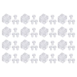 sourcing map 16Pcs Corner Bracket, 0.39x0.39x0.39 Inch Cube Acrylic Corner Bracket for Reinforcement Connecting Furniture, Including Screws M4x6, Transparent