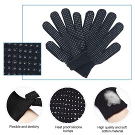 Hitzebeständige Handschuhe Für Haarstyling, Professionelle Lockenstab Handschuhe, Professionelle Hitzebeständige Handschuhe Mit Rutschfestem Silikon, Für Haar-Werkzeuge, Lockenstab