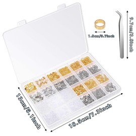 Earring Repair Set 2290 Pieces Jewellery Making Set Earring Making Kit Jewellery Craft Accessories with Ear Hooks Jump Rings Ear Stoppers Stud Earrings Jewellery Creation Kit for Jewellery Making