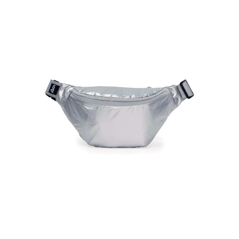 LOQI Unisex Adult Metallic Bum Bag, silver
