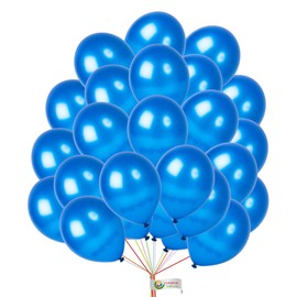 Blue Balloons 5 Inch Metallic Balloons Bright Colorful Round Balloons Mini Party Balloons for Birthday Wedding Festival Party Decorations Supplies Pack of 30