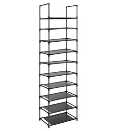 Easyhouse 10 Tier Metal Shoe Rack for Entryway, Closet, Bedroom, Narrow Tall Shelf Organizer for Space Saving Storage, Hold 18-22 Pairs of Shoes, Easy Assembly