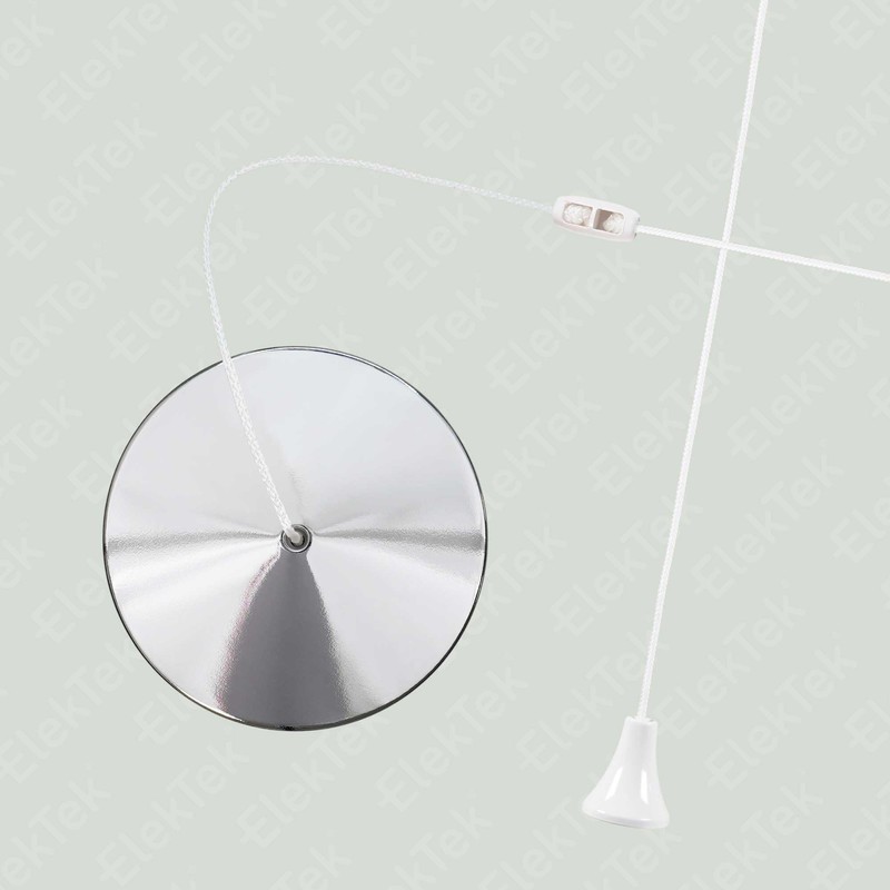 ElekTek Light Pull Switch Chrome Plated Steel Cover with Cord