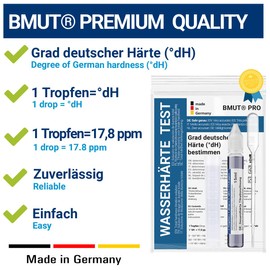 Measuring Water Hardness Test Set German Hardness Range Titration Solution Soft, Medium, Hard Titration Measuring Range 0-30 °dH - Check Limescale (1 x 15 ml)