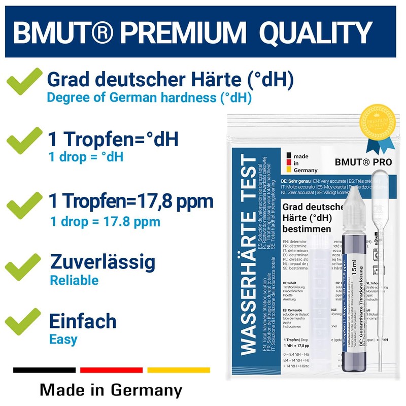 Measuring Water Hardness Test Set German Hardness Range Titration Solution