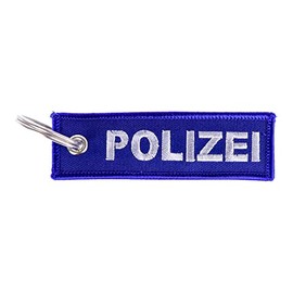 RescPol Key Fob Police Embroidered Blue, Blue / Light Grey