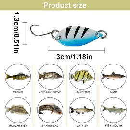 RAXLUPO Pack of 12 2.5 g Blinker Fishing Trout Bait Blinker Fishing Realistic Trout Bait Multicoloured Fishing Spoon Bait for Salt Water & Freshwater, Pike, Zander, Perch
