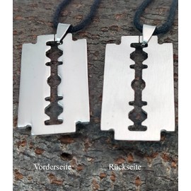 Kiss of Leather Large Razor Blade Pendant Stainless Steel No. 76
