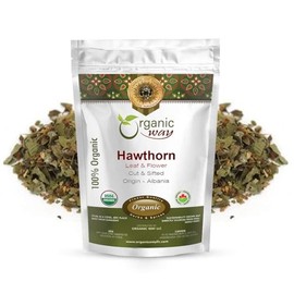Organic Way Hawthorn Leaf and Flower Cut & Sifted (Crataegus Monogyna) - Herbal Tea | Origin - Albania (8 Oz)