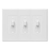 Taymac 2673W 3-Gang Masque Decorator Cover, Toggle, White