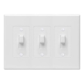 Taymac 2673W 3-Gang Masque Decorator Cover, Toggle, White