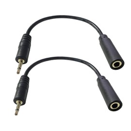 Seadream 2.5mm to 3.5mm Aux Audio Cable，2 Pack 15cm 2.5mm Mono Male to 3.5mm Mono Female Audio Jack Short Cable for Smartphone Headphone