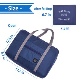 Foldable Travel Duffel Bag 2PCS Tote Carry on Luggage Bag Spirit Airlines Personal item Sports Gym Bag Water Resistant Weekender Overnight Bags for Women and Men (Green+Blue)