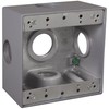 TayMac DD5100XS 4-1/2-Inch X 4-1/2-Inch Gang Weatherproof Box, 1-Inch Outlets,