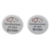 Set 2 Godmother/Godfather of the Bride Silver Heart 2.25" Bottle