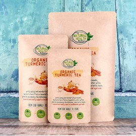Organic Turmeric Tea Bags | 15 Tea Bag Pack | by The Natural Health Market | Gold Curcuma Longa Herbal Tea | Pure Turmeric Root