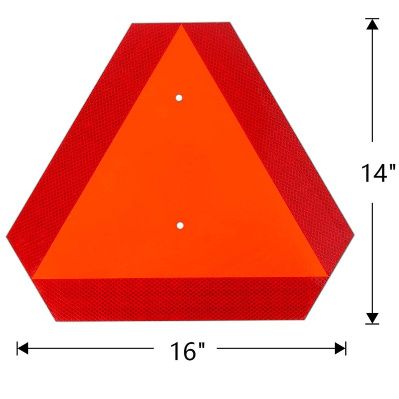 2 Pack Slow Moving Vehicle Sign Safety Triangle Road Sign