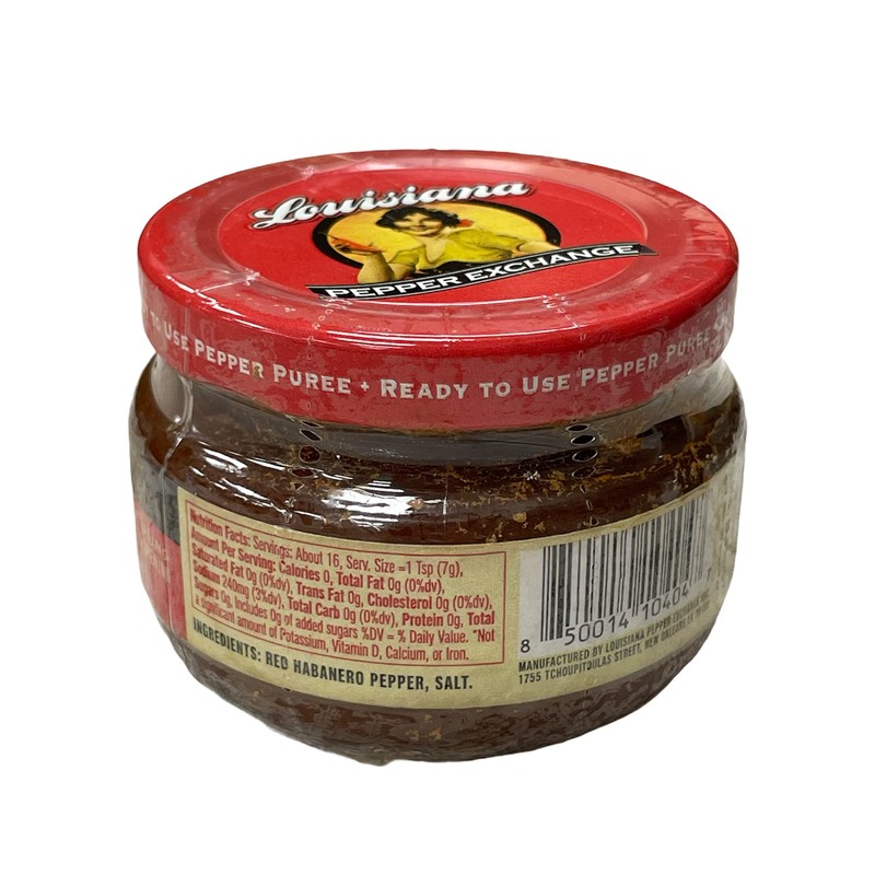 Louisiana Pepper Exchange Red Habanero Pepper Puree Sauce Salsa, Super