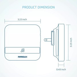 Vettora Arroux Wireless Doorbell Chime Plug & Play 250m (800ft) Wirelss Connection to Do
