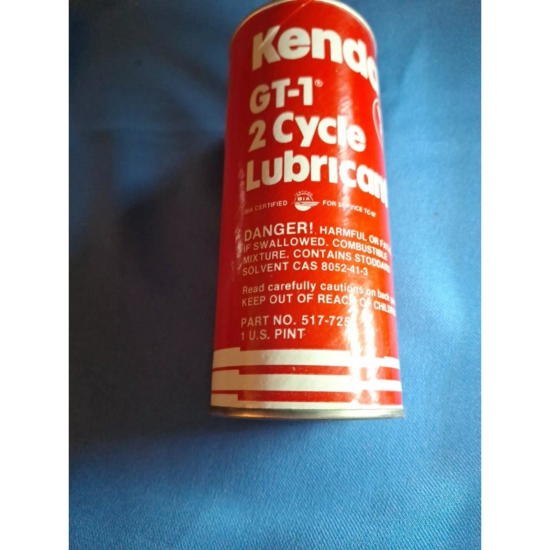 Kendall Vintage KENDALL 2-Cycle Lubricant Motor Oil GT-1 Unopened 16oz