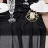 Socomi 4pcs Black Gauze Table Runner Chiffon Like Wedding Table