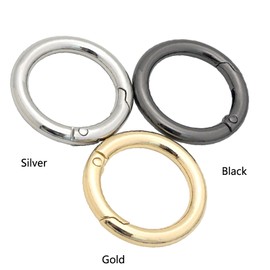 30 Pcs Spring O Rings, 28 mm Round Carabiner Snap, Zinc Alloy Buckle O Clips for DIY, Keyrings, Bags, Camping, Silver