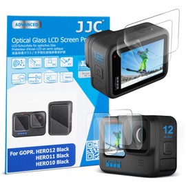 JJC 2 Pack Lens Screen Protector for GoPro HERO 12 11 10 Black Camera, 6 pcs Anti-Fingerprint Anti-Scratch Anti-Bubble - 9H Hardness 2.5D Rounded Edges Tempered Glass Screen Film Protector