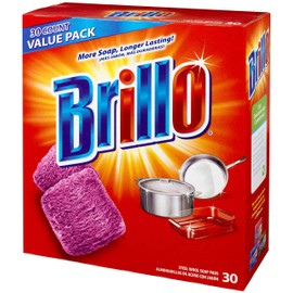 Brillo Steel Wool Soap Pads Original Scent (Red), 30-Count Jumbo Pack