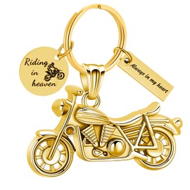 zeqingjw Motorcycle Cremation Jewelry Memorial Urn Keychain for Ashes Holder Funeral Keepsake Jewelry for Loved Ones