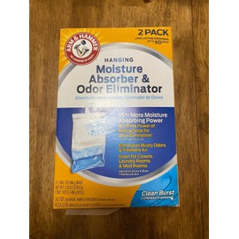 Arm & and Hammer Clean Burst Hanging Moisture Absorber Bags, 2 Pack Odor Elimina