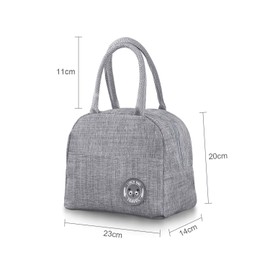 JEEZAO Small Lightweight Lunch Bag, Cool Bag, Insulated Bag for Work, School, Picnic, Foldable, Waterproof, Zip, 6 L (Grey)