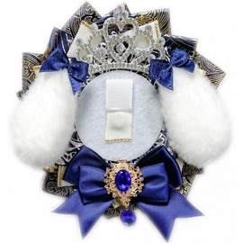 [efShop] Can Badge Rosette [Rabbit Ears] Pain Rosette Deco Pain Bag Push Goods Rabbit Angel Area Can Badge Case 57mm 76mm (Drop, Navy)