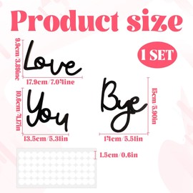 Watlikeup Wooden Door Sign, Love You Bye, Black, 10.5*18cm, 10.6*13.2cm, 14.3*14.6cm, Wall Mount, Contemporary Style, Hallway Decor