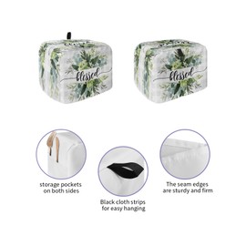 QueenKer 4 Slice Toaster Cover, Gray, Polyurethane Elastic Fiber, Waterproof, Dust, Stain, Liquid, Fingerprint Protection, Lightweight, Kitchen Appliance Cover with Top Handle and Storage Pockets