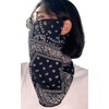 Gold Japan Women's Large Size Paisley Pattern Face Cover, Faux