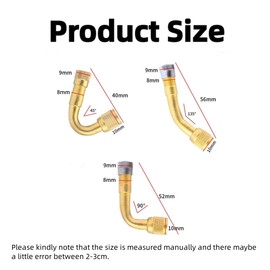 Valve Extenders 6 Pack, Universal Tyre Valve Extension Adaptor, Schrader Valve Extensions 45/90/135 Degree Angled Pump Adapter Bike Tyre Inflator Adaptor for Car Motorcycle Bike Truck RV's Scooter