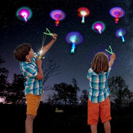 ZIYOUA Fliegendes Spielzeug Party Set, 12 PCS LED Licht Erstaunliches Hubschrauber- Schleuder Spielzeug, Kindergeburtstag Partygeschenke, Partyzubehör und Goodie Bag Stuffers