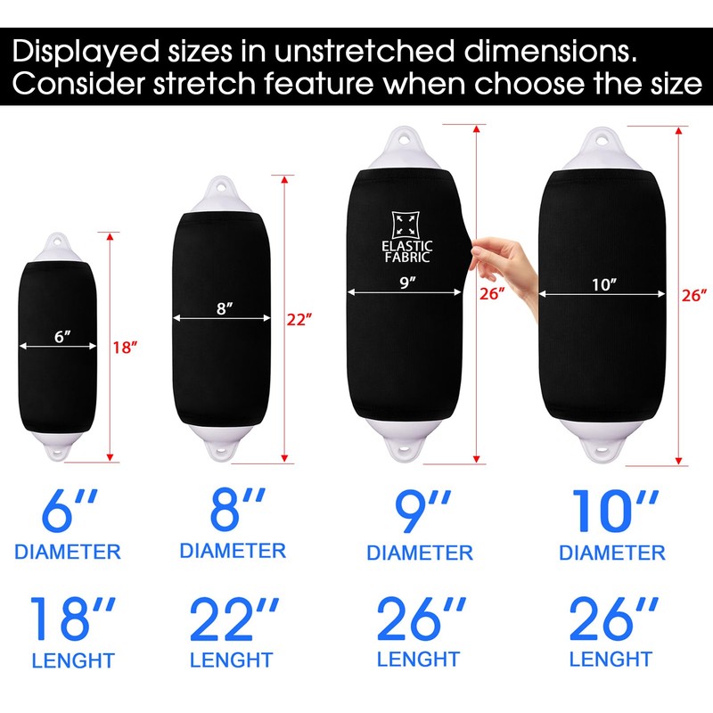 Boat Fender Covers 8"x22" Fender Covers Marine Boat Bumper Sleeves