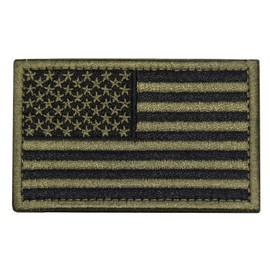 U-LIAN USA Flag Patch Embroidered American Flag Tactical Patch Velcro Patch Hook and Loop Fastener Backing Emblem (Black+Army Green)